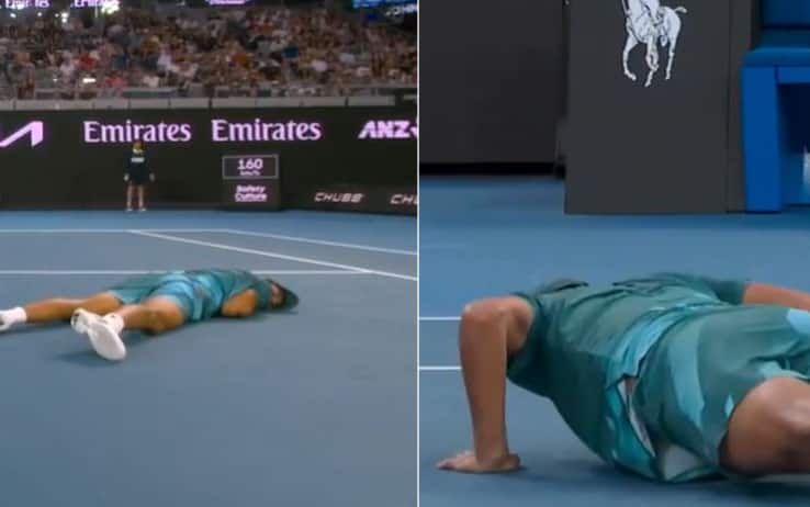 Popyrin, ma che fai? Cade e fa i piegamenti agli Australian Open. VIDEO