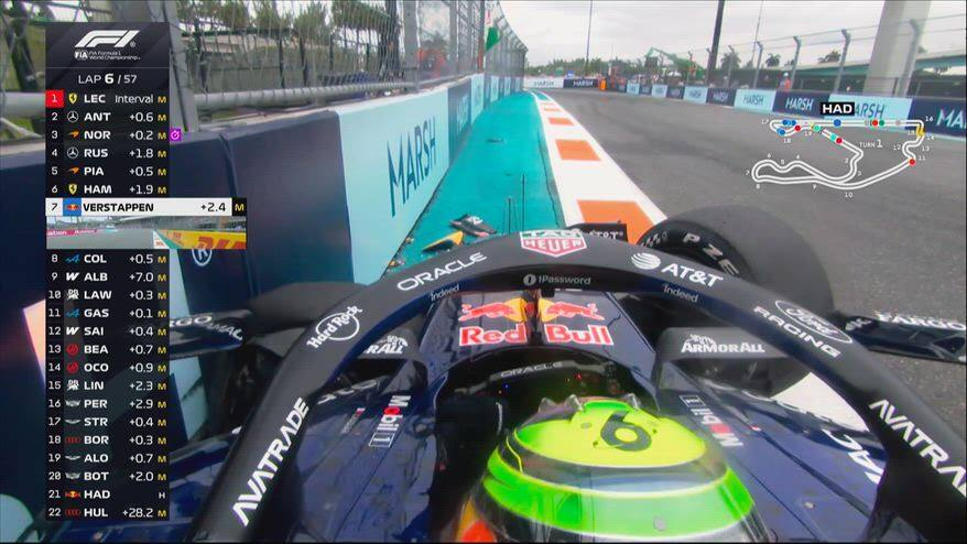 Gp Miami, Hadjar contro il muro e fuori dalla gara