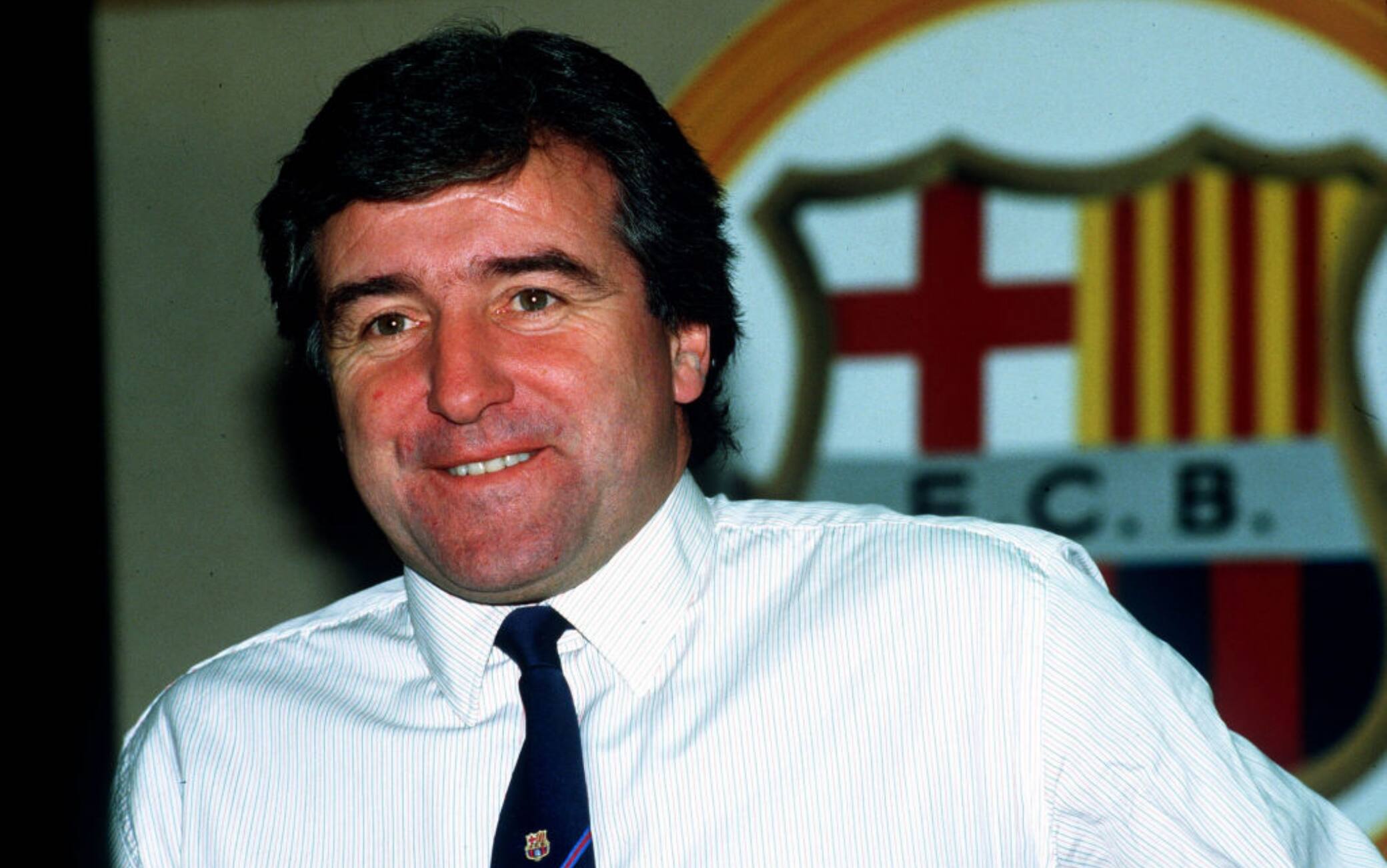 Terry Venables presentato come nuovo allenatore del Barcellona nel 1984 