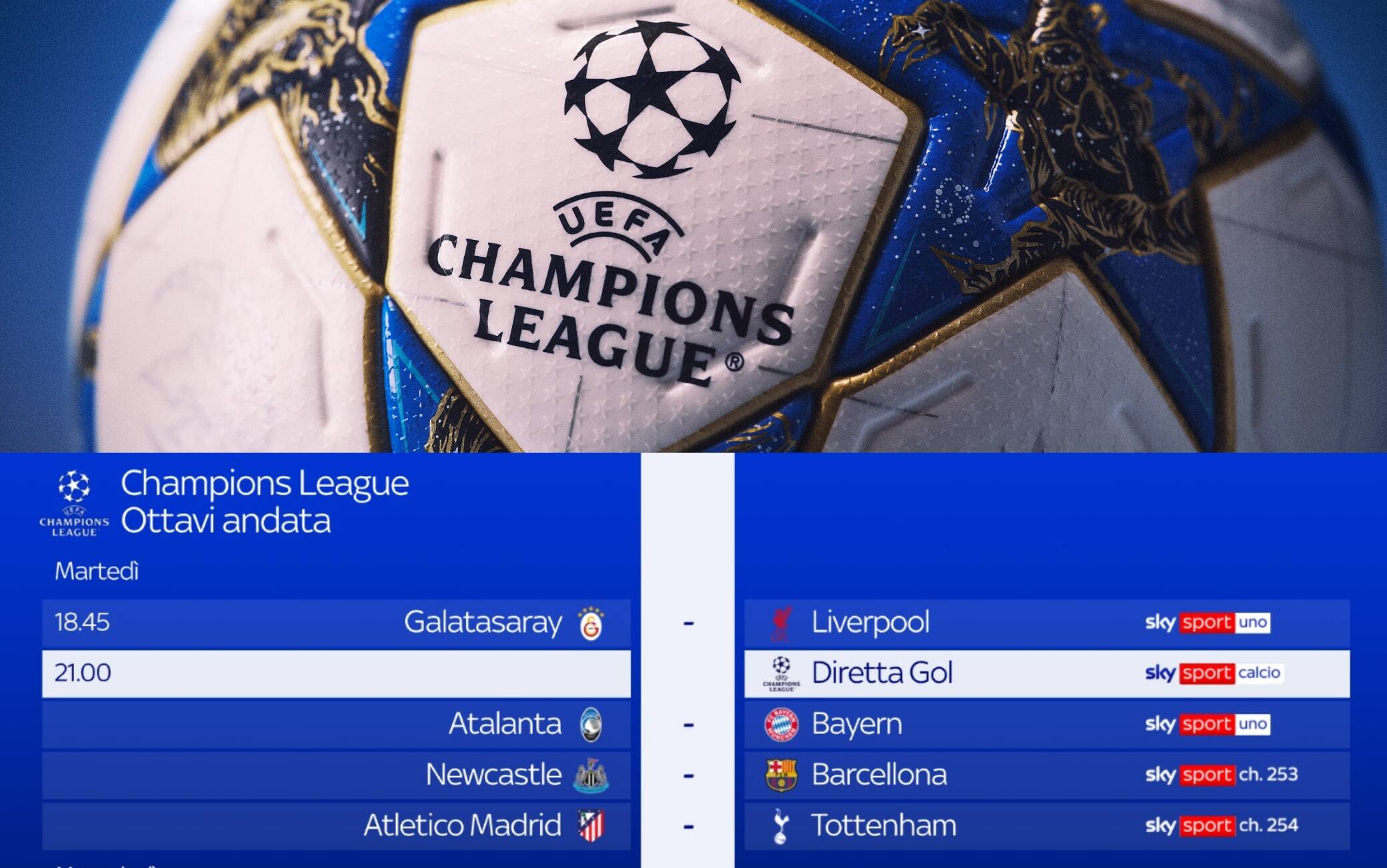Champions League, il calendario e gli orari delle partite degli ottavi