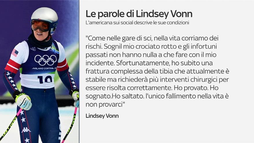 Vonn: "Subirò vari interventi, sogno finito come non volevo"