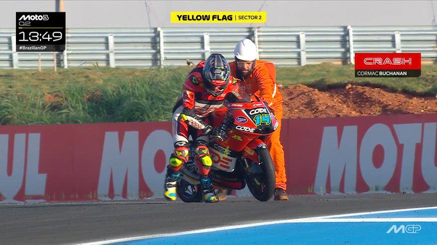 Moto3, highside per Buchanan: bandiera rossa nel Q2 