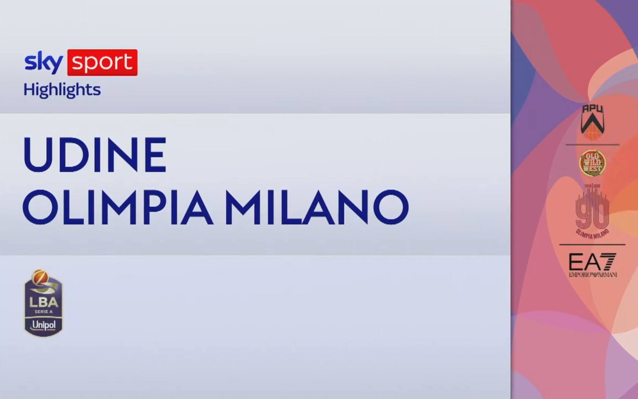 Udine-Olimpia Milano 86-83: highlights Serie A