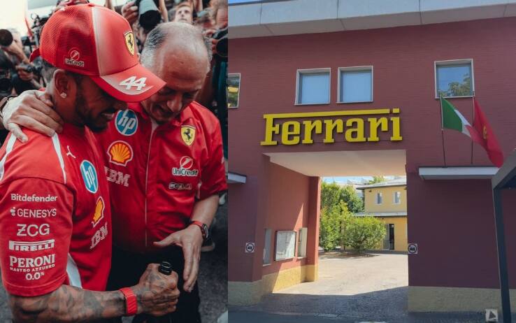 F1, vittoria Ferrari con Hamilton al GP Barcellona: bandiere issate a Maranello