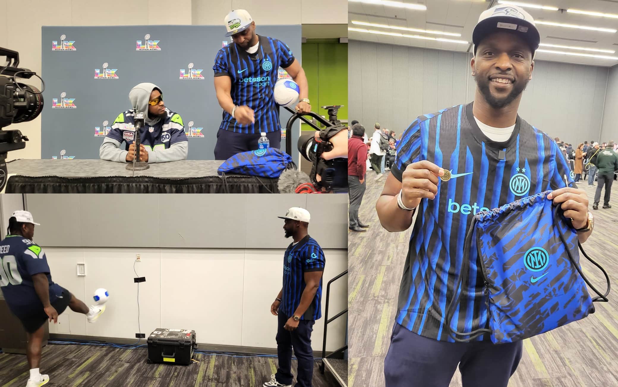 Super Bowl 2026, i giocatori di Seattle con la maglia dell'Inter: ecco perché