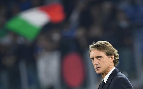 Italy's head coach Roberto Mancini looks on prior the 2022 FIFA World Cup European qualifying  Group C soccer match between Italy and Switzerland at the Olimpico stadium in Rome, Italy, 12 November 2021.  ANSA/ETTORE FERRARI
