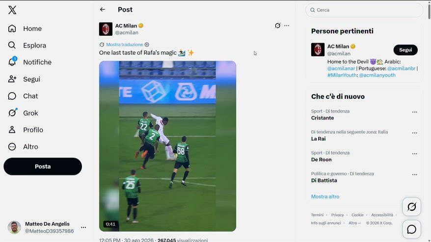 Rafa Leao è un nuovo giocatore del Galatasaray