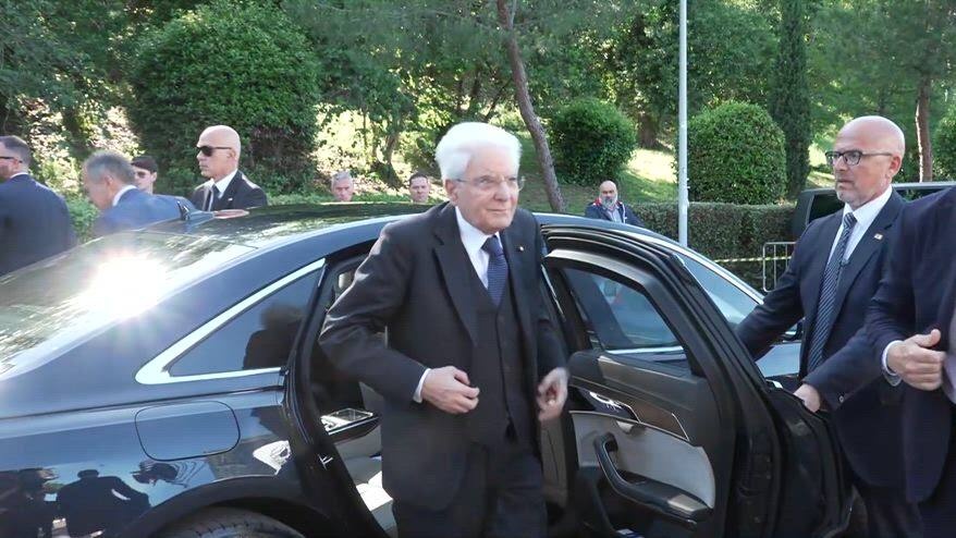 L'arrivo di Mattarella per la finale di Sinner a Roma