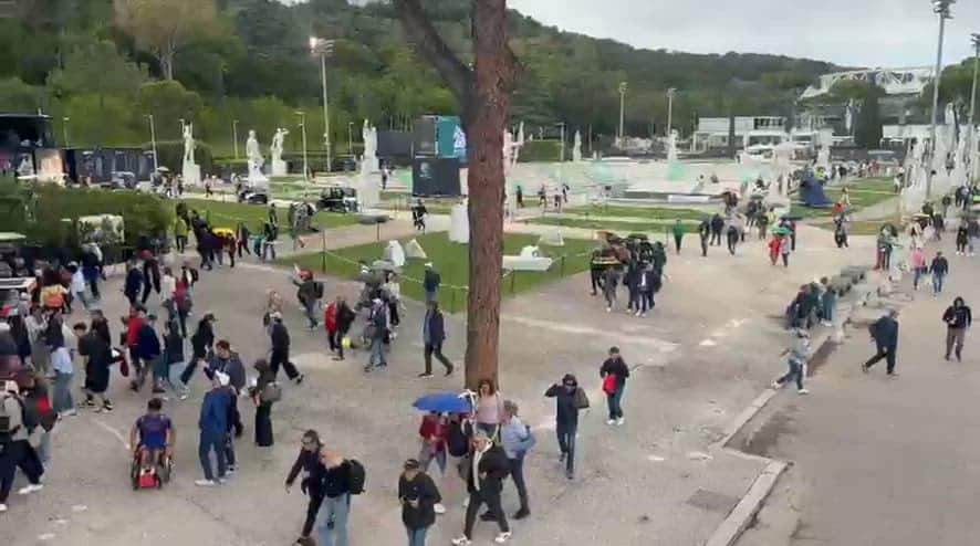 Roma, comincia a piovere al Foro Italico