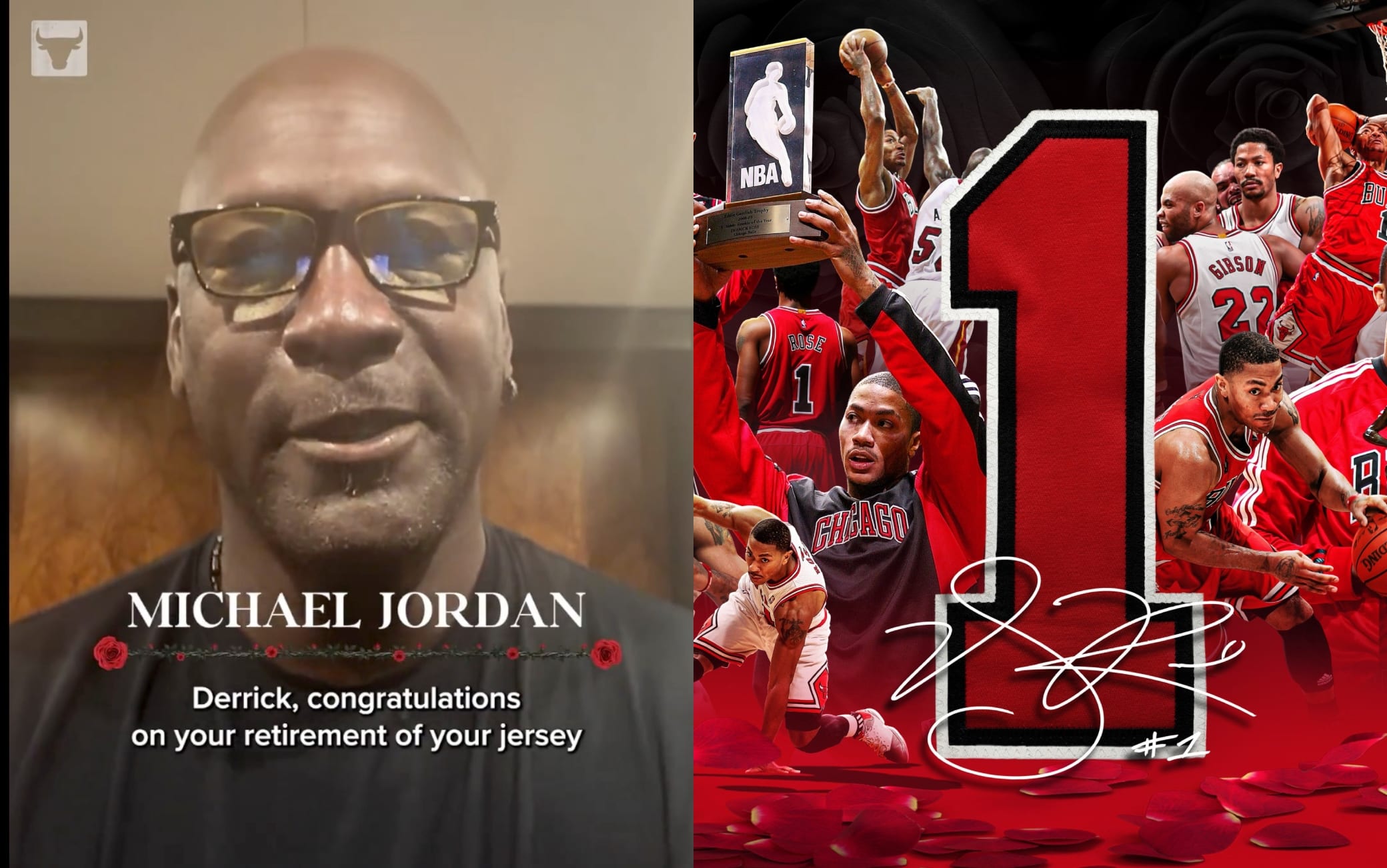 NBA, Michael Jordan si congratula con Derrick Rose per il ritiro della maglia. VIDEO