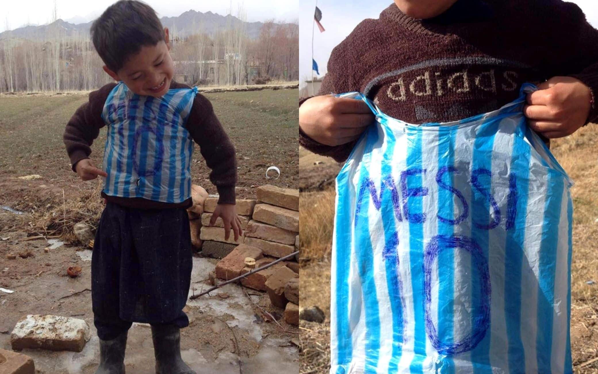 La foto virale sui social con la maglietta "di plastica"