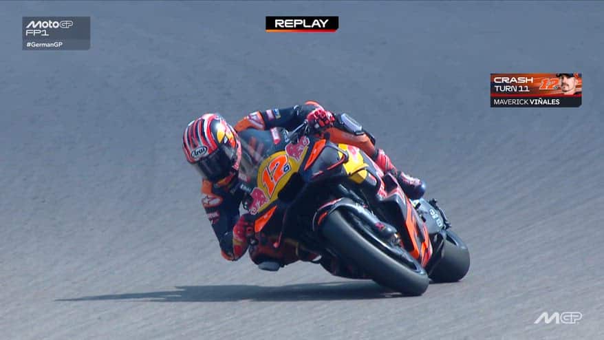 Vinales, caduta ad alta velocità nelle FP1 al Sachsenring