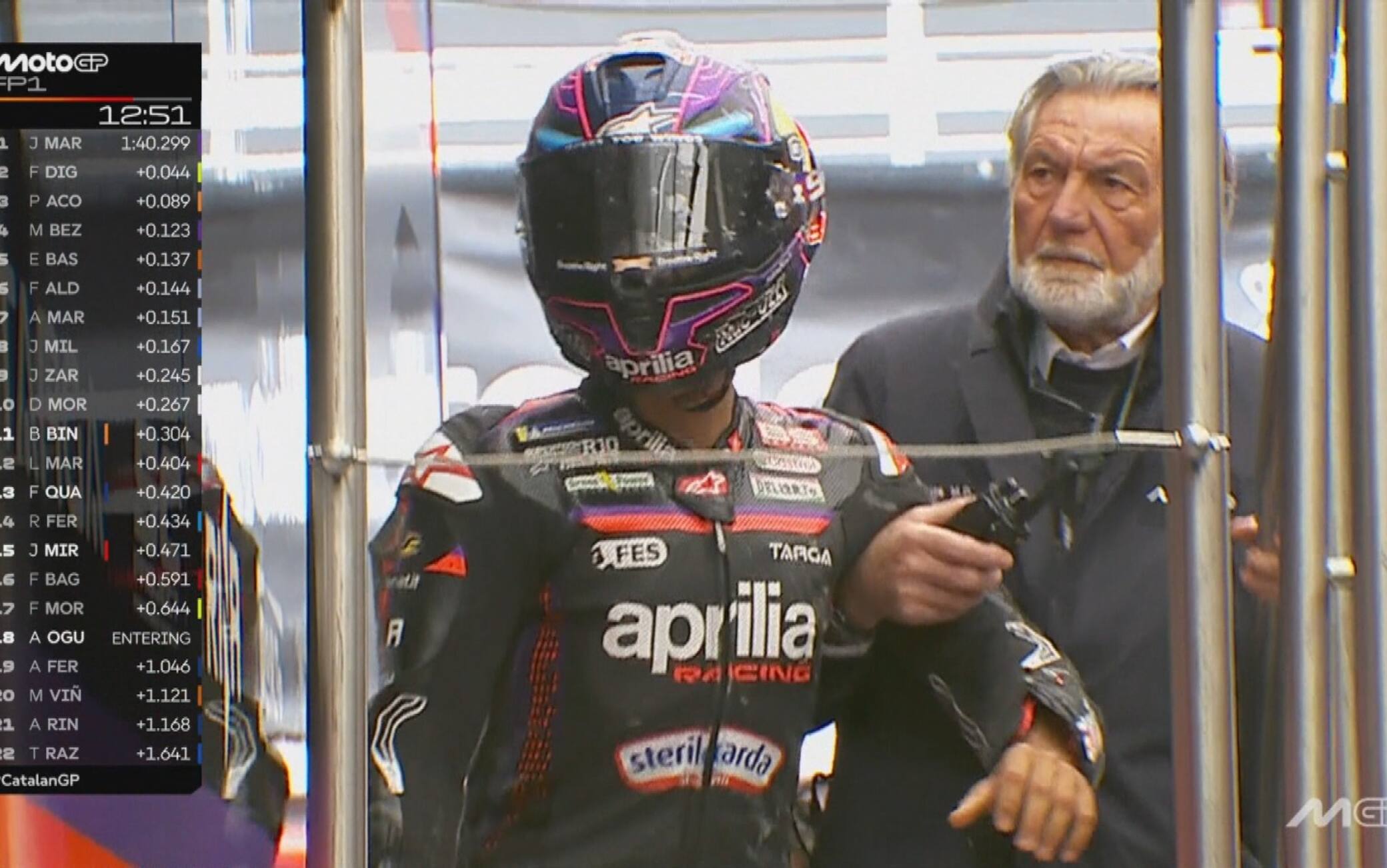Bonora (Aprilia) sulla caduta di Martin: "Ha urtato contro la sua moto dopo la scivolata"