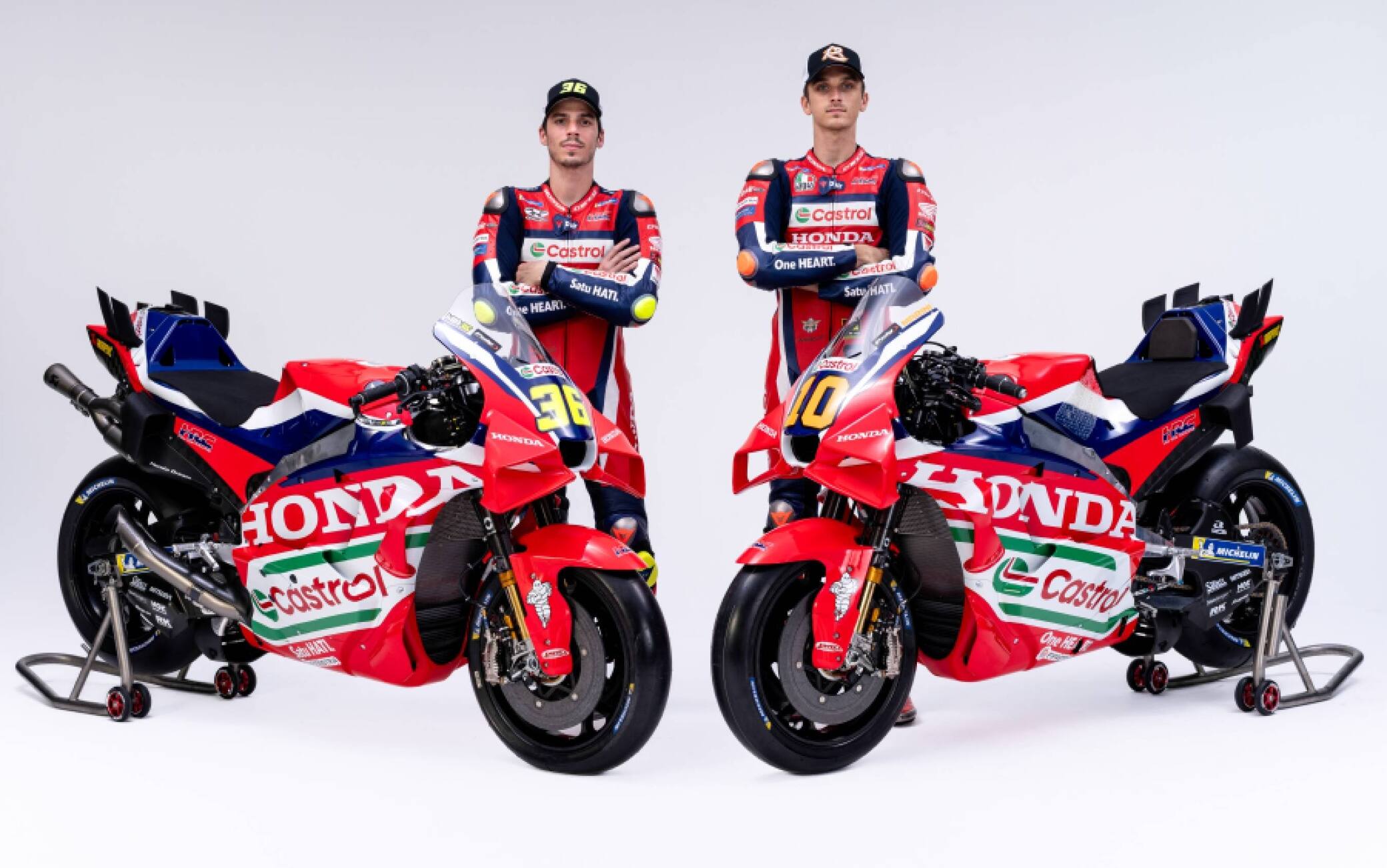 Honda Hrc in MotoGP, la nuova livrea della moto di Luca Marini e Joan Mir. FOTO