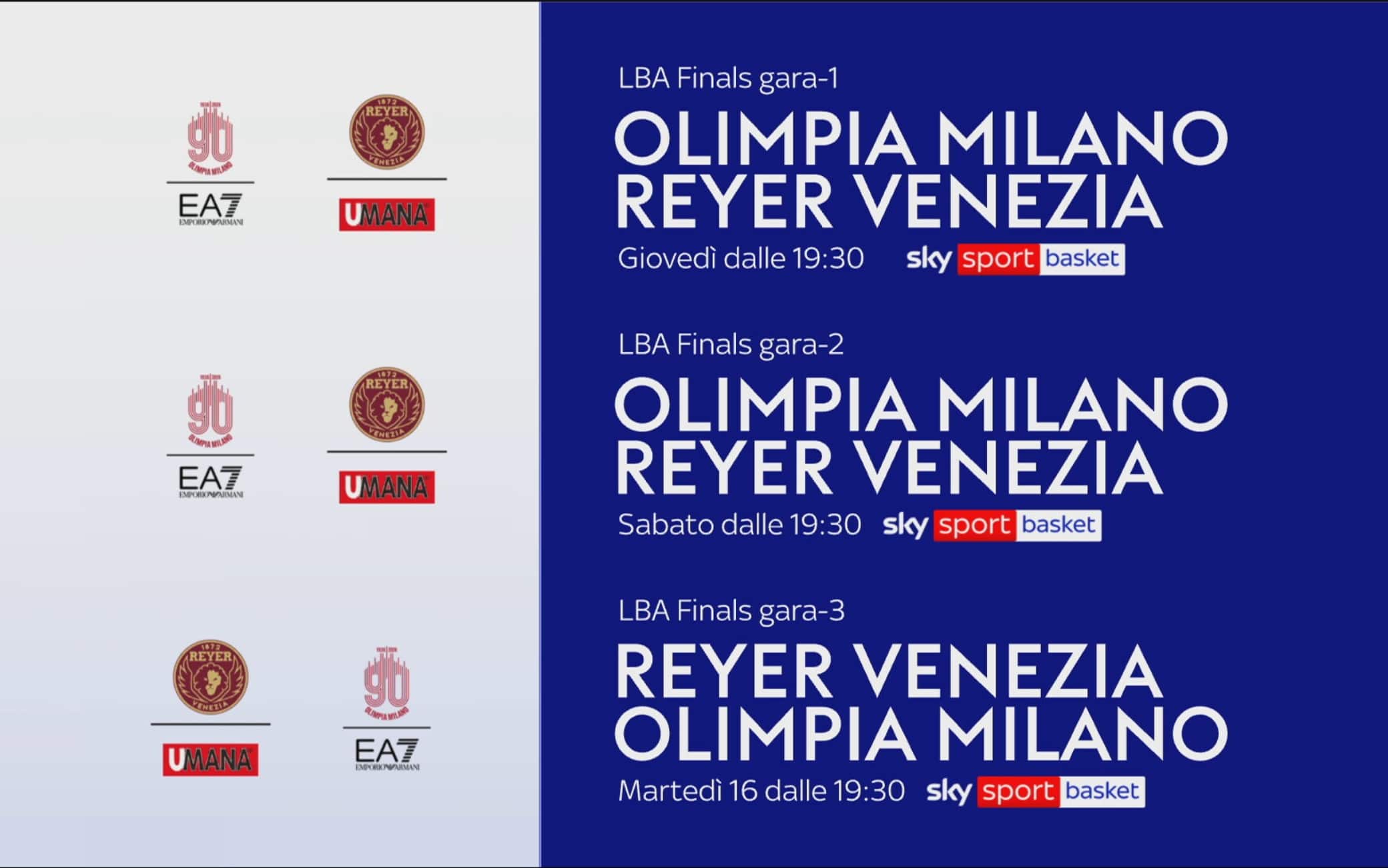 Milano-Venezia, Gara 1 finale Scudetto LBA in diretta tv e streaming su Sky e Now