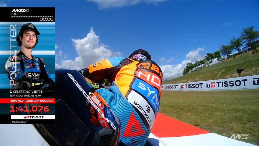 Moto2, pole e record della pista per Celestino Vietti