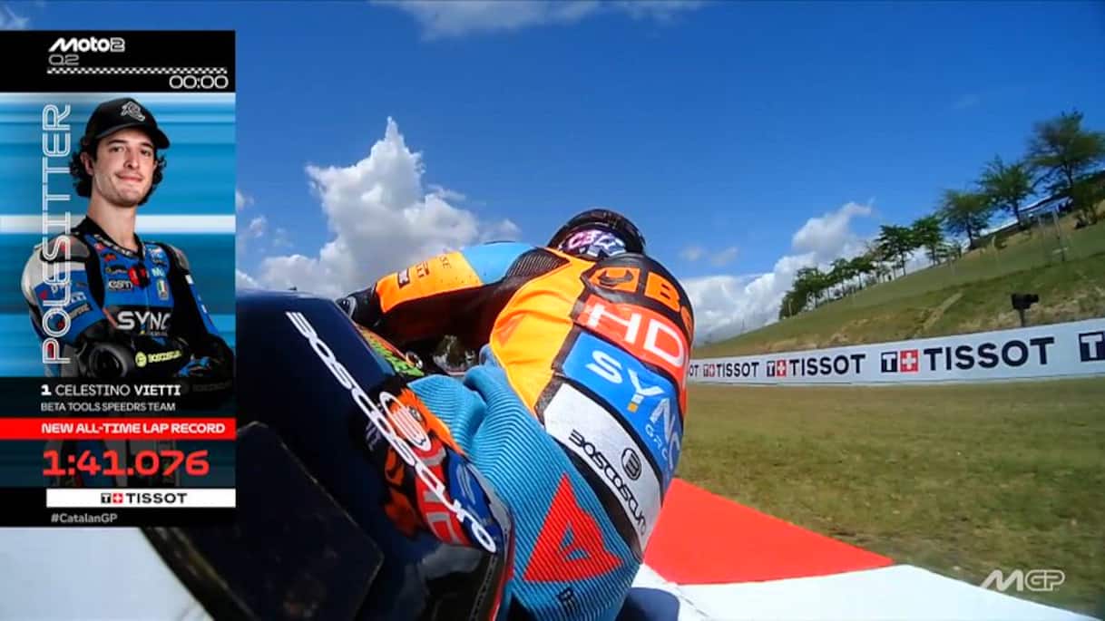 Moto2, pole e record della pista per Celestino Vietti