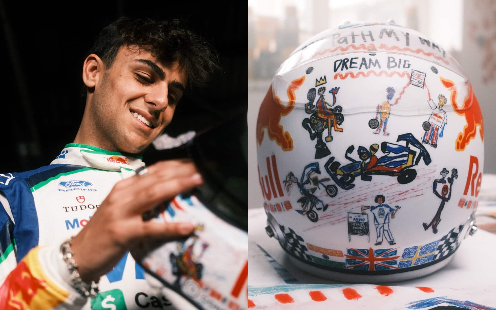 Lindblad presenta un casco speciale per il GP di Silverstone. Le FOTO
