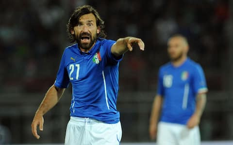 Italian miedfielde Andrea Pirlo reacts during the international soccer friendly match between Italy and Luxembourg at Renato Curi Stadium in Perugia, 4 June 2014. Italy prepares for the FIFA World Cup 2014 taking place in Brazil from 12 June to 13 July 2014. ANSA/ PIETRO CROCCHIONI