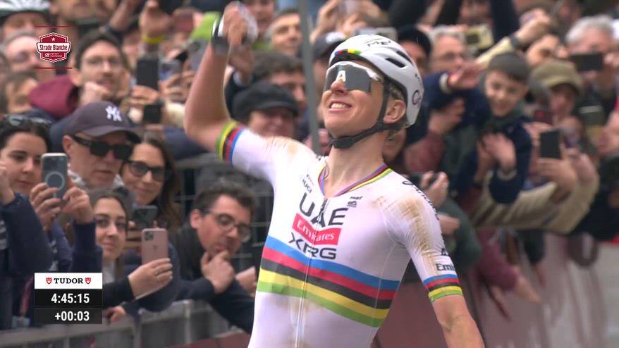 Strade Bianche, Pogacar vince a Siena per la quarta volta