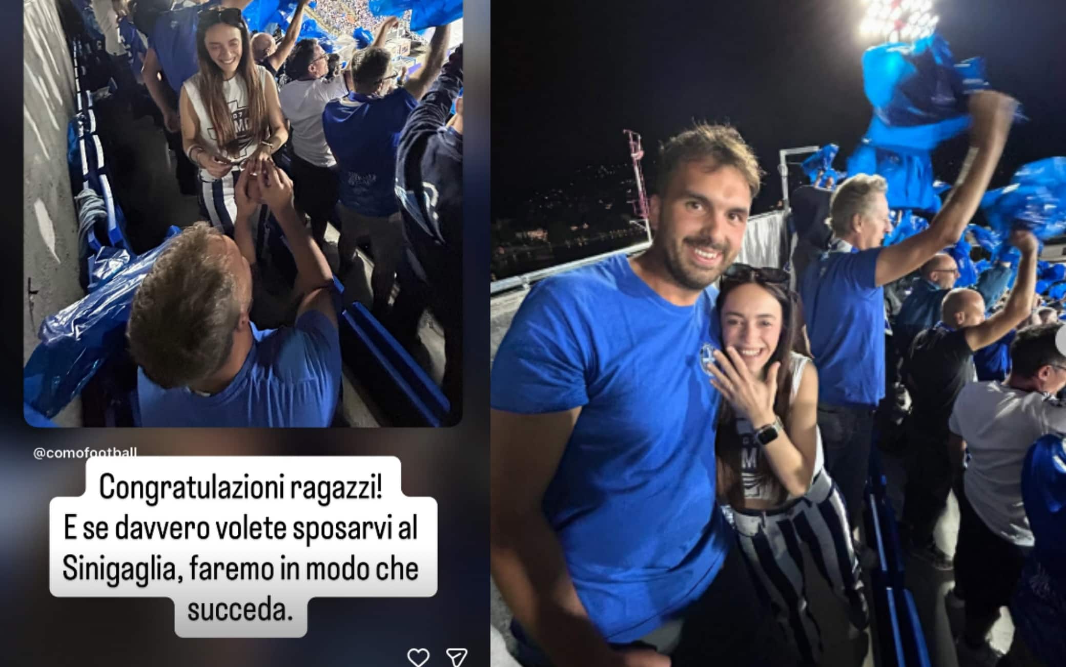 Como, proposta di matrimonio durante l'inno della Champions: la 'benedizione' di Suwarso