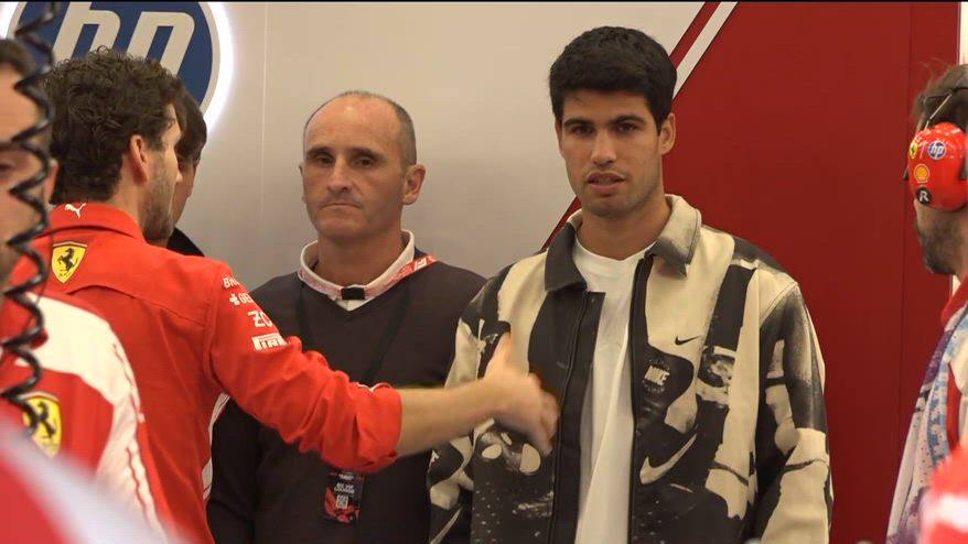 Test F1 in Bahrain, Alcaraz ospite nel box Ferrari