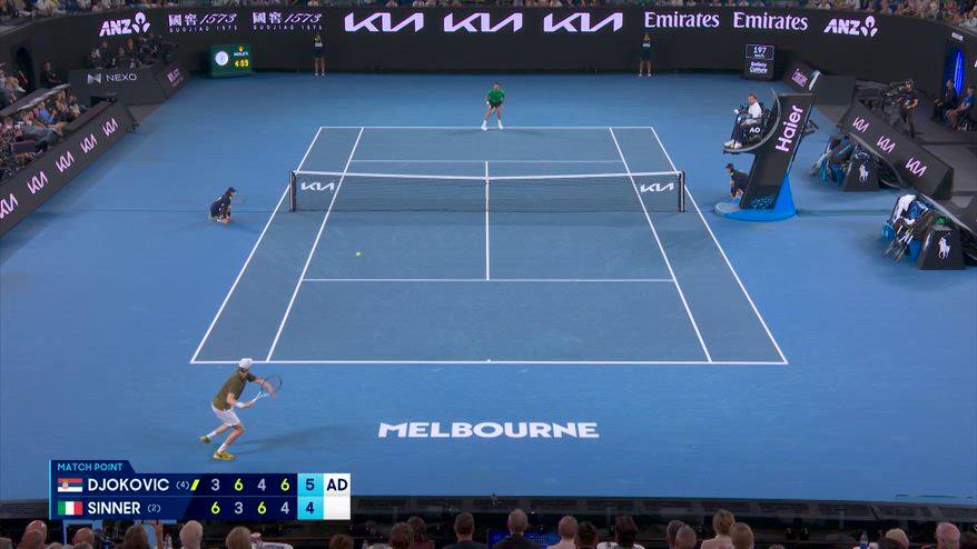 Sinner-Djokovic, il video del match point