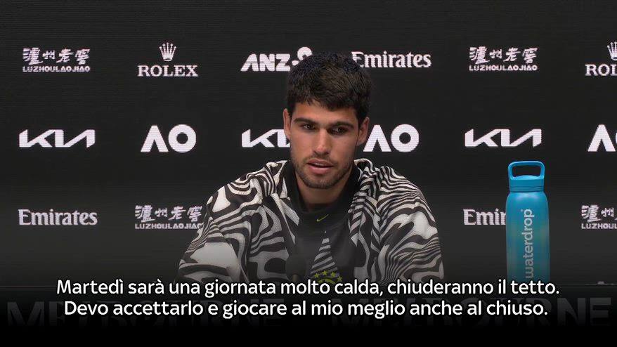 Alcaraz: "Tetto chiuso? Pronto a giocare a ogni condizione"