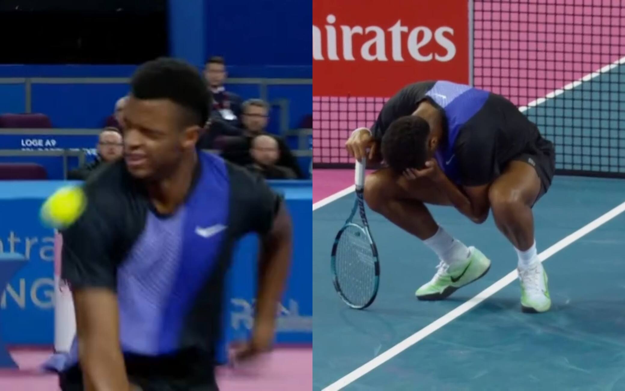 Atp Montpellier: Mpetshi Perricard si tira la pallina in un occhio e si ritira