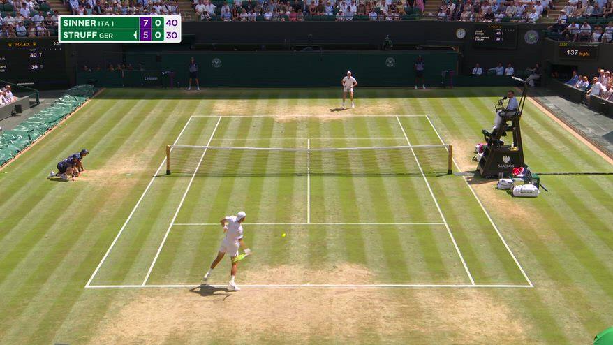 Struff perde la pallina sulla palla break Sinner