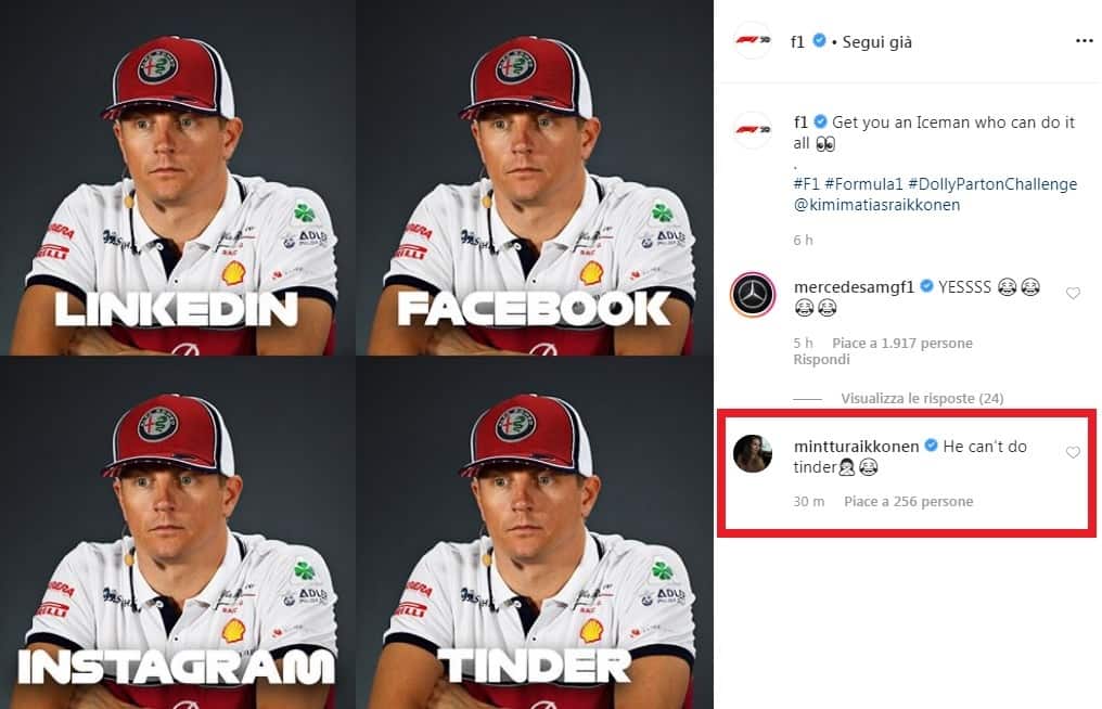 La Dolly Parton Challenge di Raikkonen