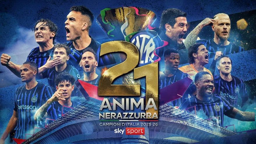 La copertina di Sky sullo scudetto dell'Inter