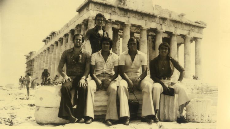Scirea con i compagni di squadra nel 1974: Massimo Piloni, Fabio Capello, Giancarlo Alessandrelli e Pietro Anastasi 